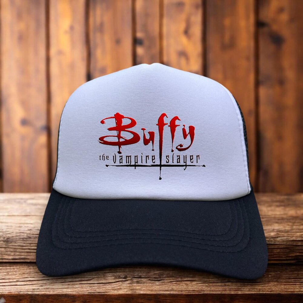Buffy The Vampire Slayer Unisex Trucker Hat Black Snapback 90s Retro TV Ball Cap